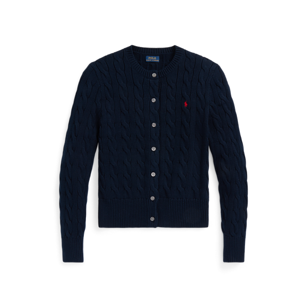 Rundhalsstrickjacke mit Zopfmuster | Ralph Lauren