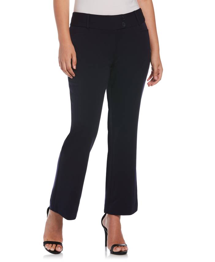 Women's Gabardine Bootcut Pants Short - Curvy Fit, Plus Size | Rafaella