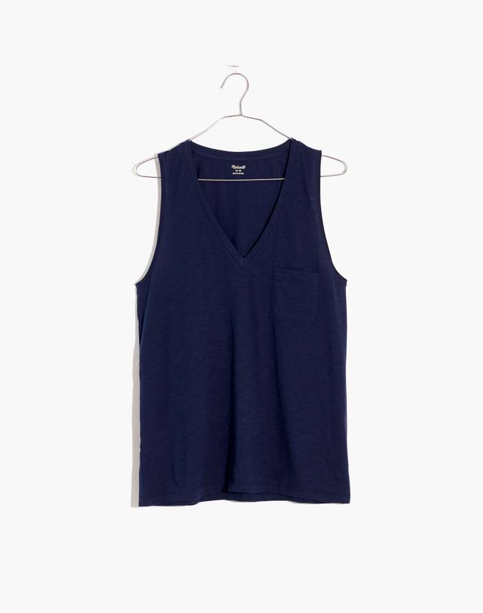 Whisper Cotton V-Neck Pocket Tank | Madewell
