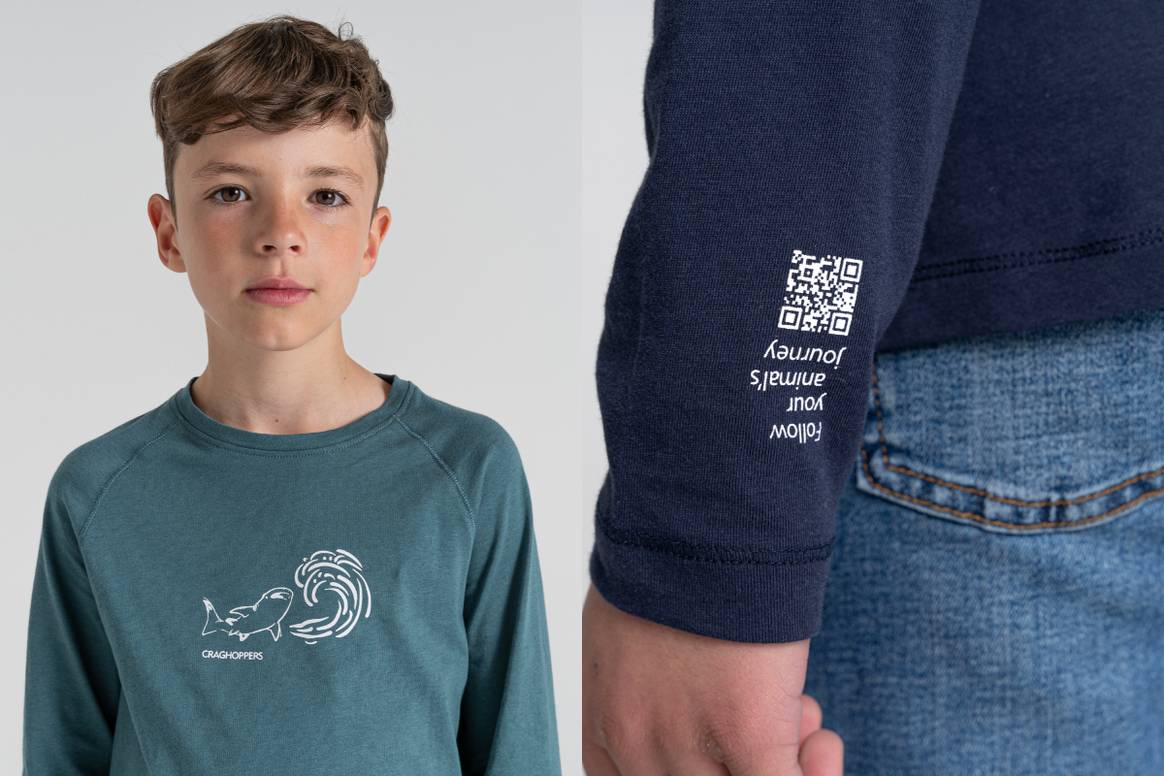 Craghoppers' kids' collection features garments with QR codes that teach children about protecting endangered sea life in the Galapagos.