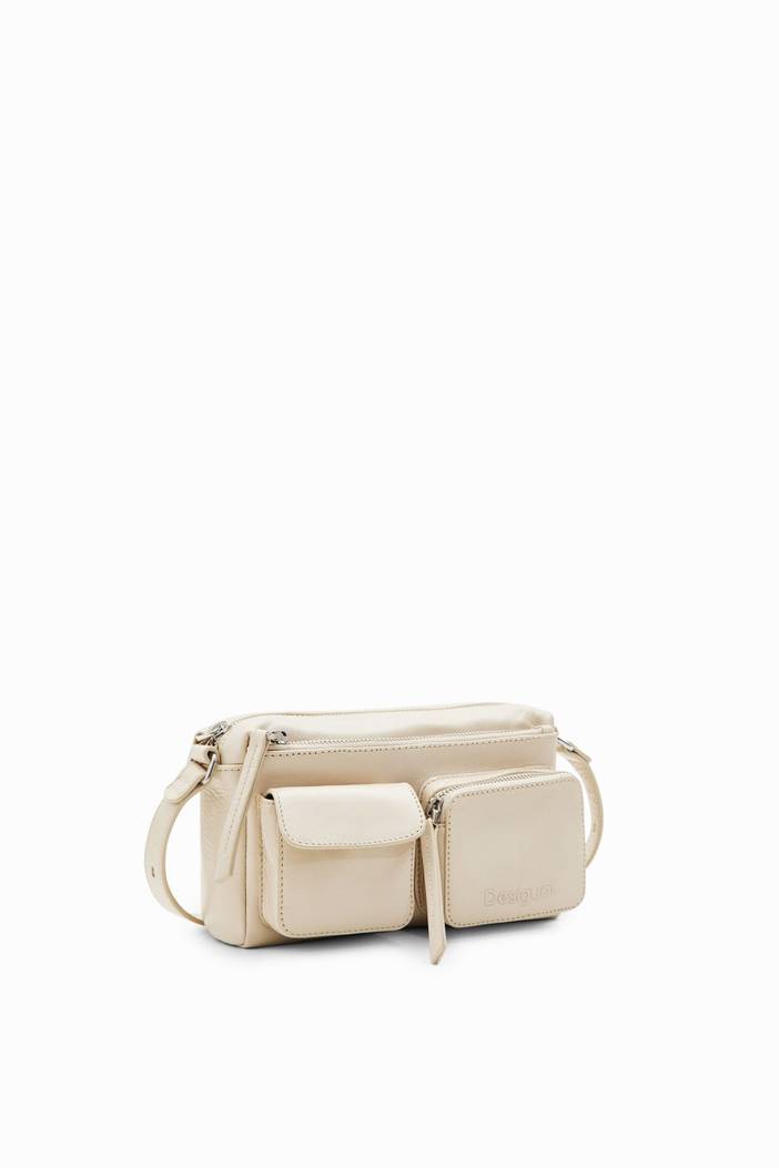 Small pockets leather crossbody bag | Desigual