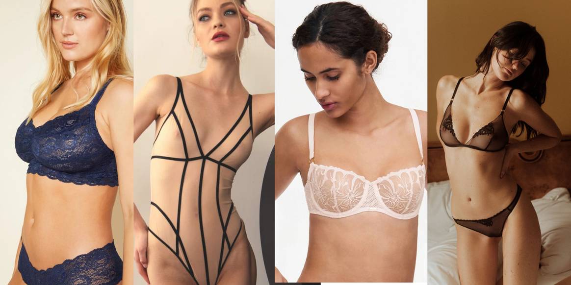 Créditos de foto, de la izquierda a la derecha : Cosabella, Scandale Eco-lingerie, Chantelle, Ysé.