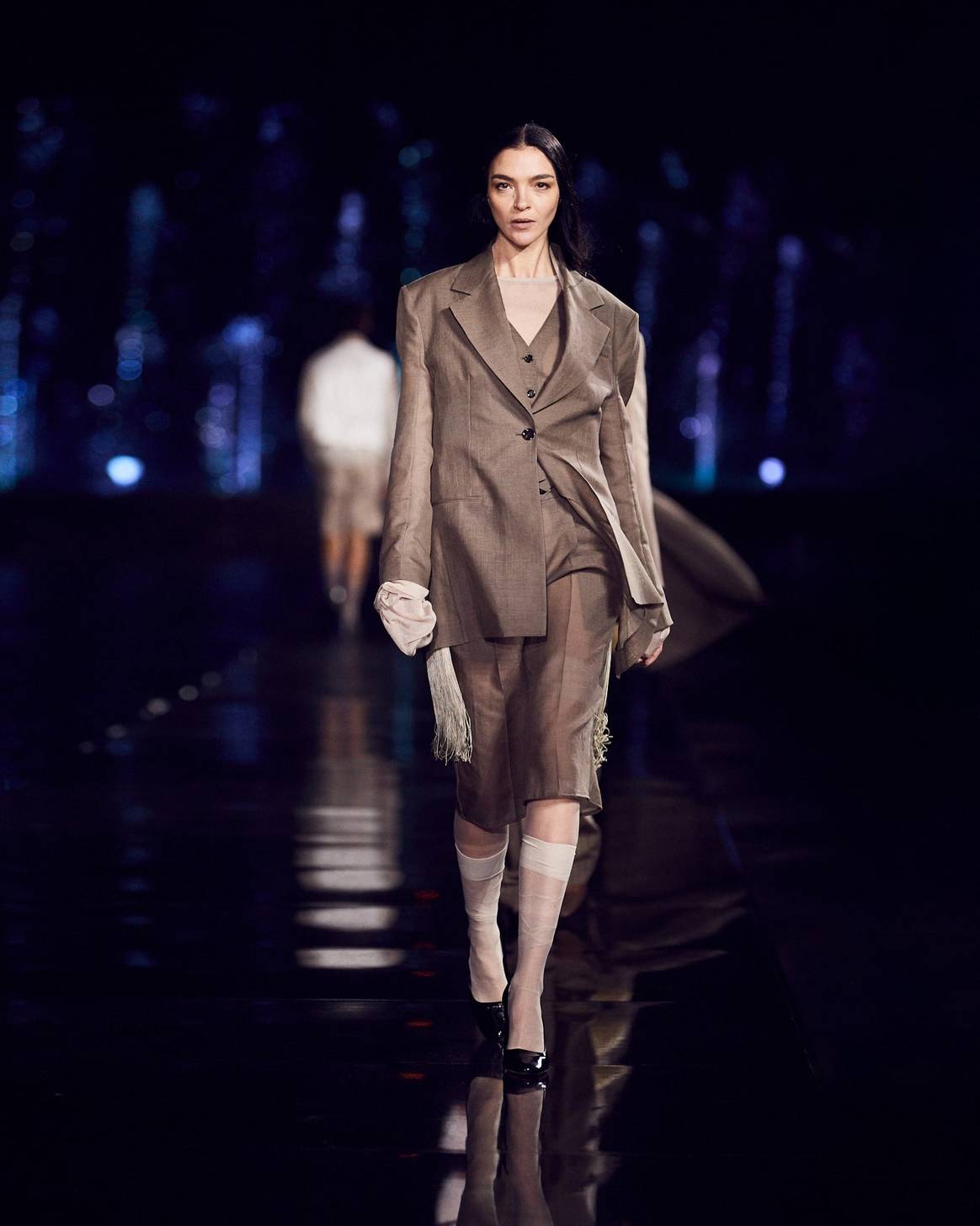 Model Mariacarla Boscono auf dem Boss-Laufsteg in Miami. Foto: Boss