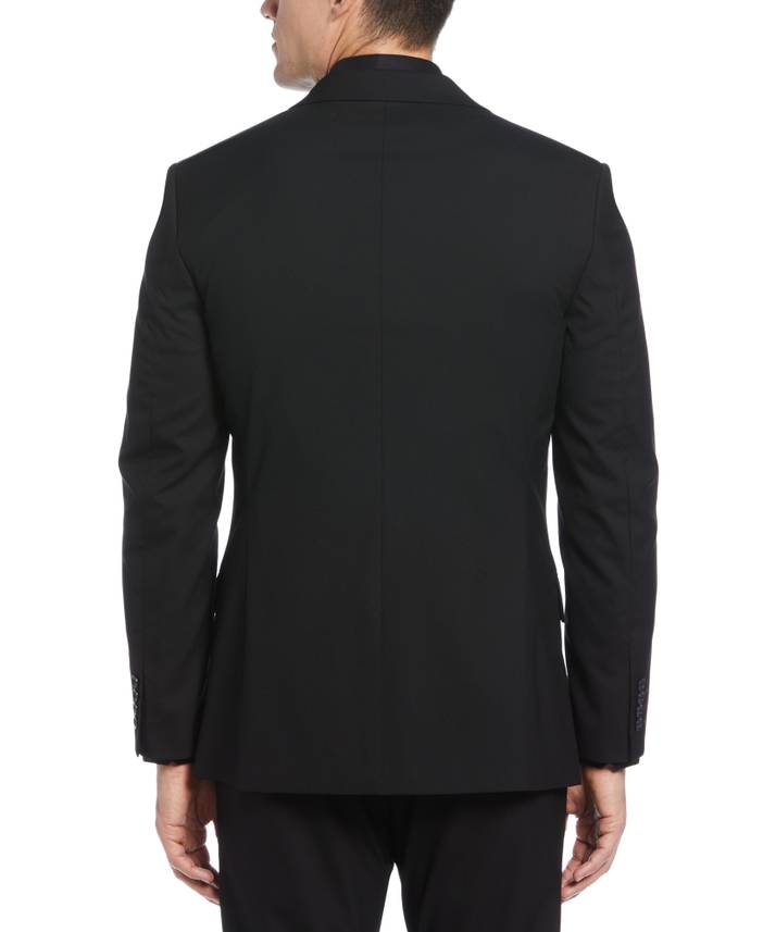 Men's Slim Fit Contrast Tuxedo Jacket in Black, Size 42 | Regular, Polyester/Elastane/Viscose | Perry Ellis