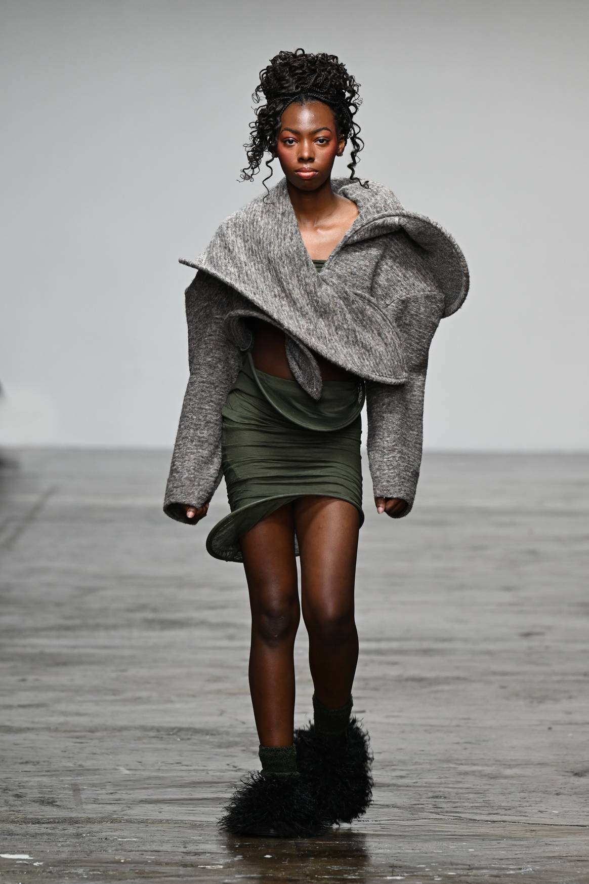 A look by Siwen Wang, Academy of Art University fashion graduation show 2024.