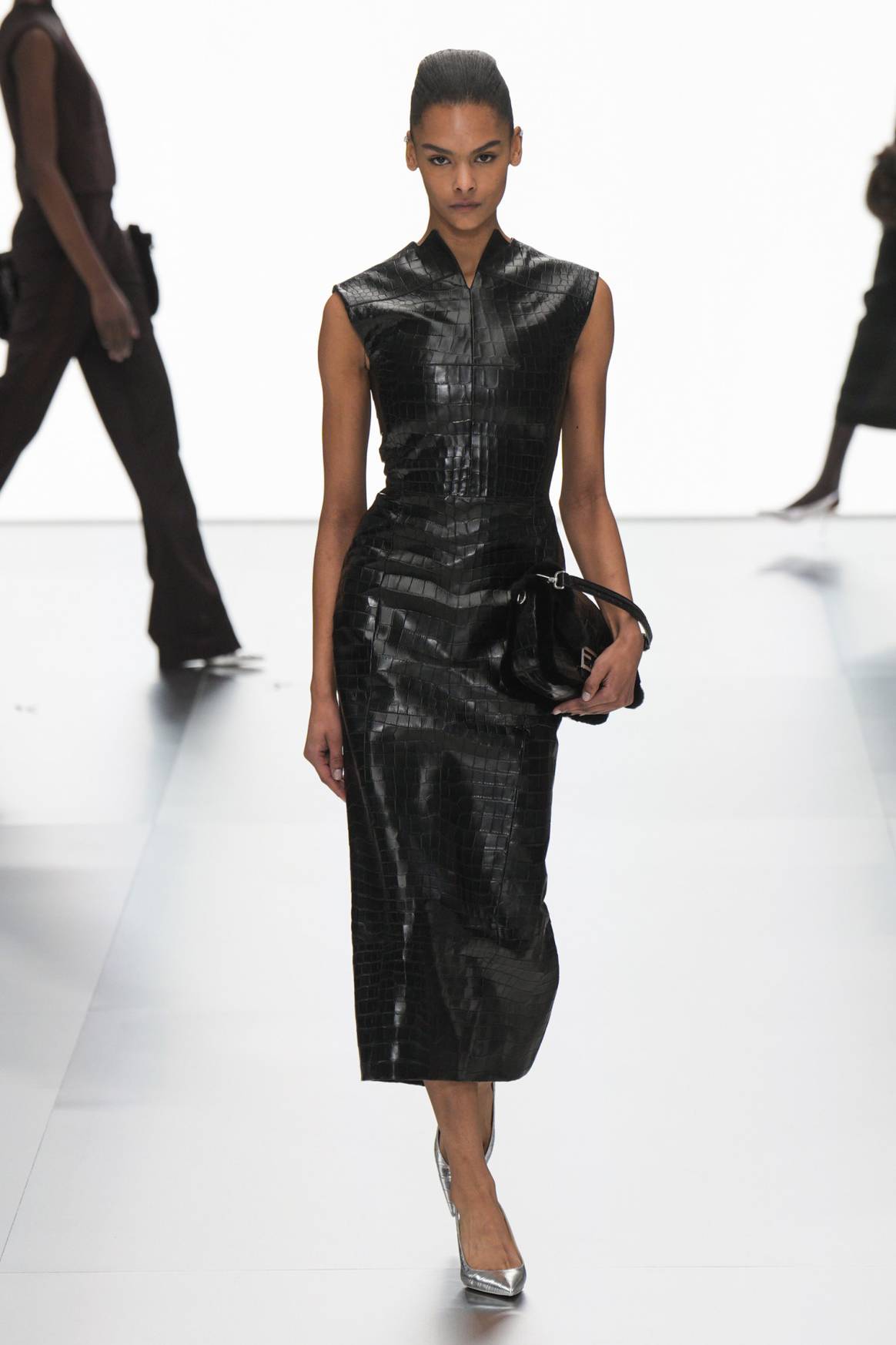 Fendi HC SS24 black leather dress