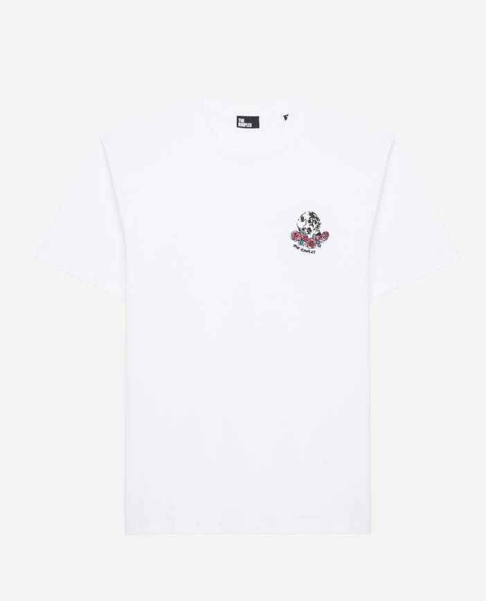 Weißes T-shirt Herren Mit Vintage-skull-stickerei | The Kooples