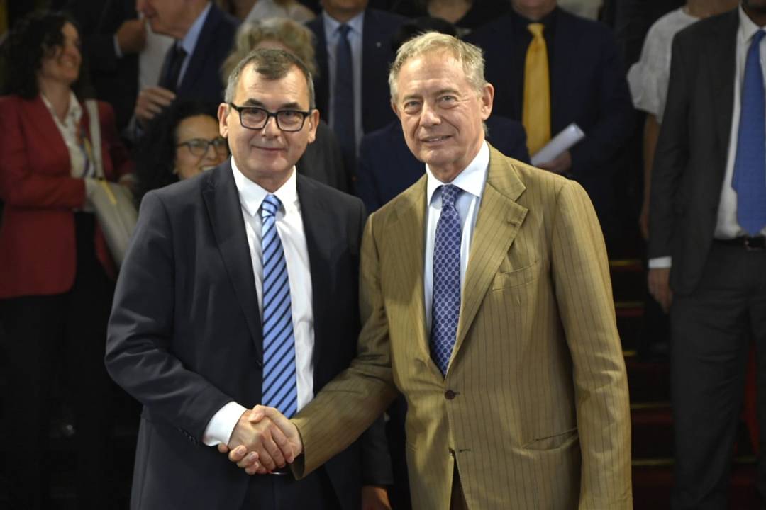 Maurizio Danese, presidente Aefi e Adolfo Urso, ministro Mimit