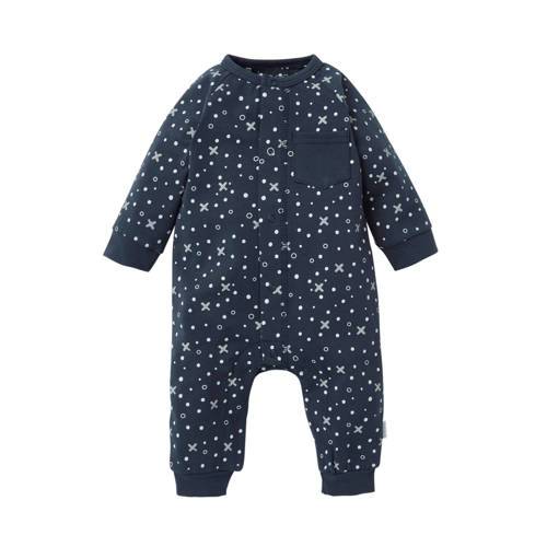 Baby newborn boxpak Cross marine Blauw Jongens Stretchkatoen Ronde hals | BESS
