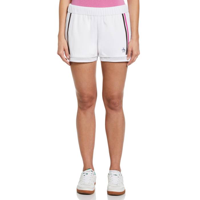 Women's Mesh Hem Contrast Stripe Tennis Shorts Top | Original Penguin