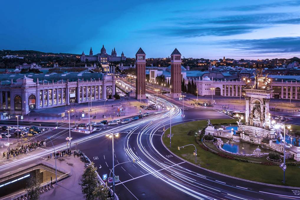 View from the exterior of the Montjuïc area of ​​the Fira de Barcelona where it will be located “Distrito Shein”.