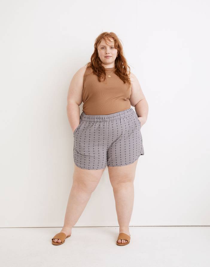 Plus Pull-On Dolphin Shorts in Jacquard Stripe | Madewell