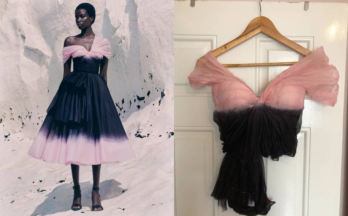 Alexander McQueen fashions couture collection from the kitchen table