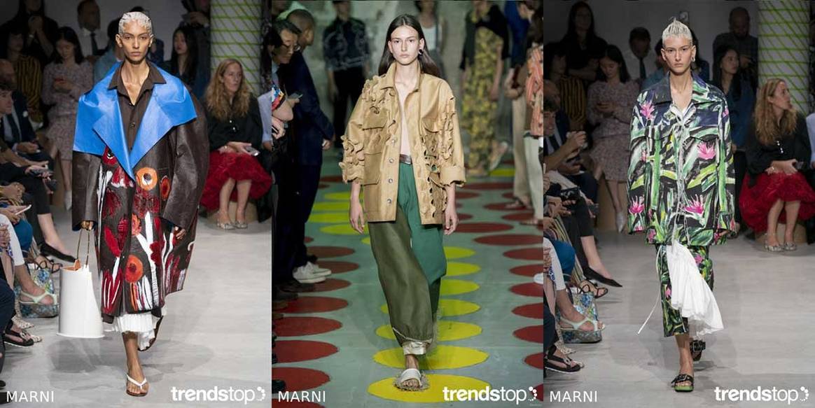 Bilder mit freundlicher Genehmigung von Trendstop, von links
nach rechts: Marni, alle Frühjahr/Sommer 2020.