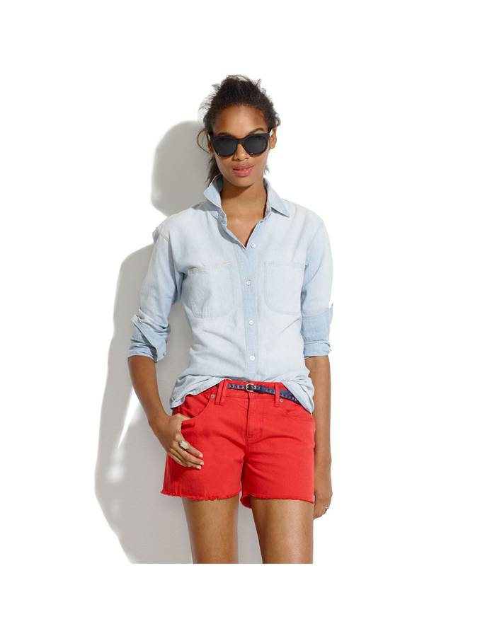 Denim Cutoff Shorts in Scarborough Red | Madewell