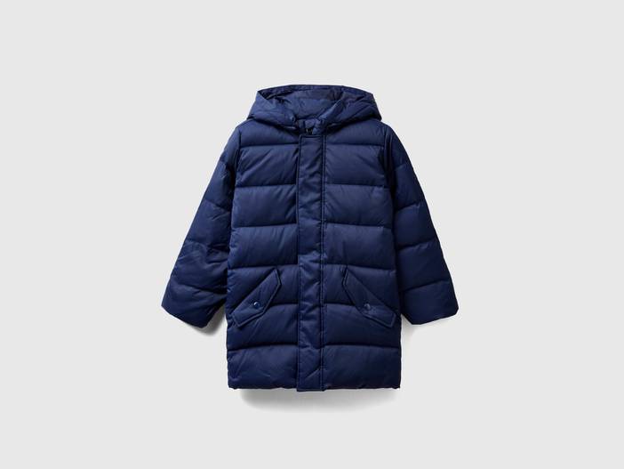 Benetton, Daunenjacke Mit Abnehmbarer Kapuze, größe 2XL, Dunkelblau, male | United Colors of Benetton