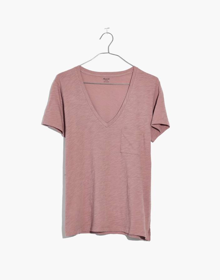 Whisper Cotton V-Neck Pocket Tee | Madewell