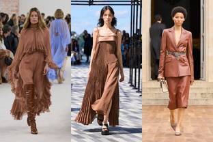 Gespot op de catwalk: Mocha Mousse, de kleur van het jaar 2025