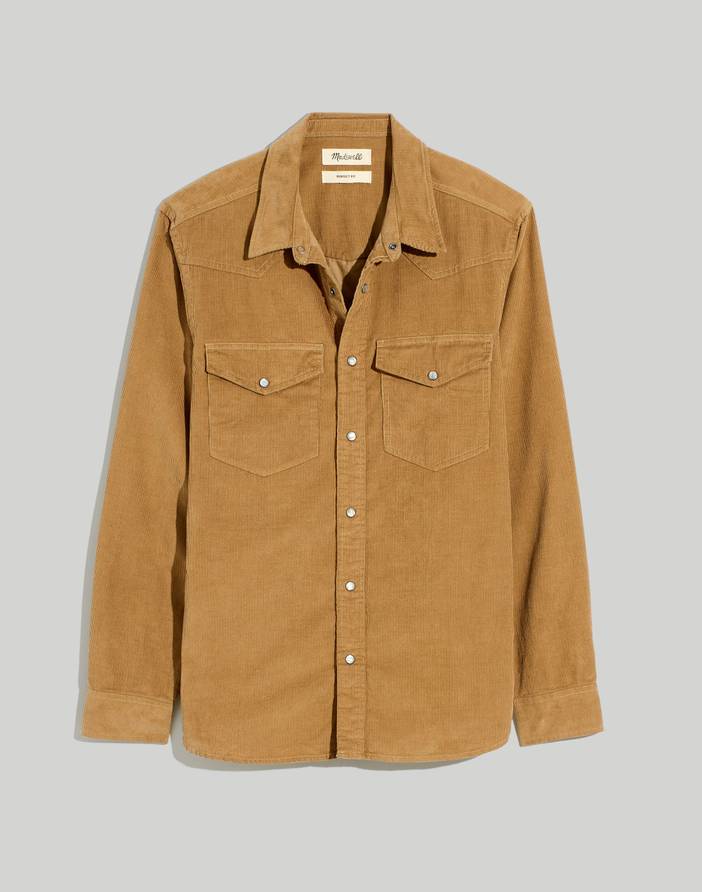 Corduroy Perfect Long-Sleeve Shirt: Western Edition | Madewell