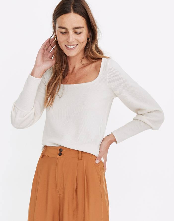 Ottoman Rib Square-Neck Top | Madewell