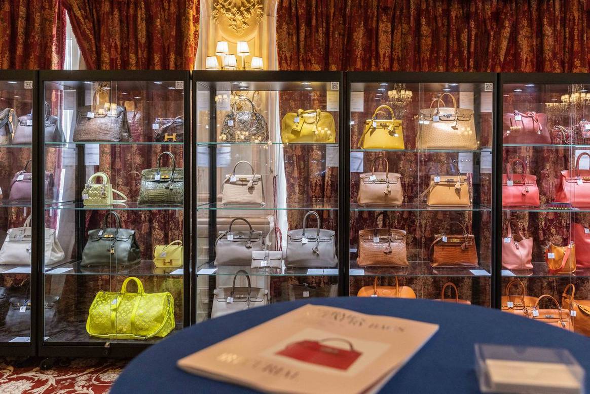 Image: Artcurial Monaco Auction Week 2022, Hermès and Luxury Bags Exhibition, Hôtel Hermitage Monte-Carlo. Photo courtesy of Artcurial