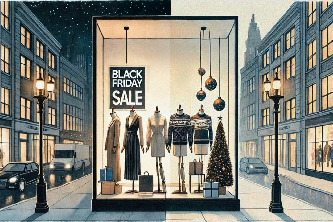"From Black Friday to Xmas". AI generated image for illustration. Credits: Alicia Reyes Sarmiento // FashionUnited
