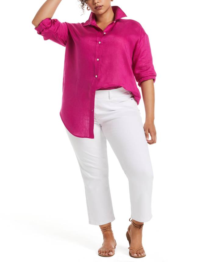 Women's Plus Size Easy Linen Shirt | Rafaella