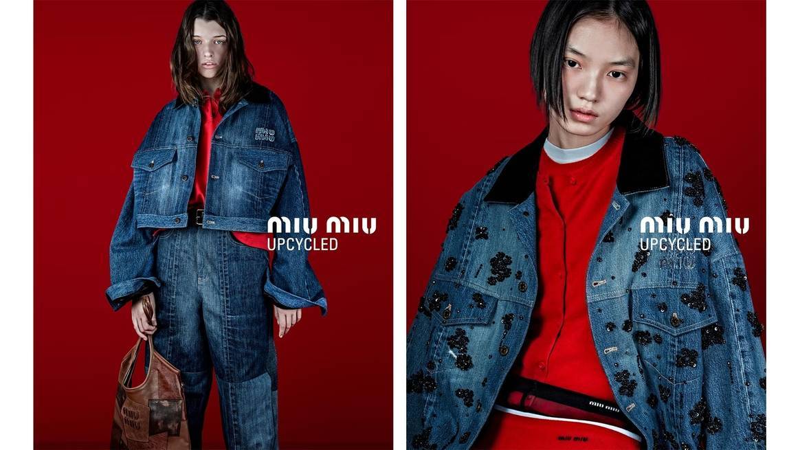 Miu Miu's Upcycled denim campaign for Lunar New Year.