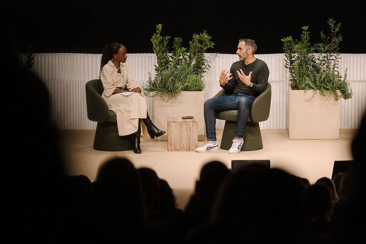 Samata Pattison in conversation with keynote speaker Tariq Fancy.