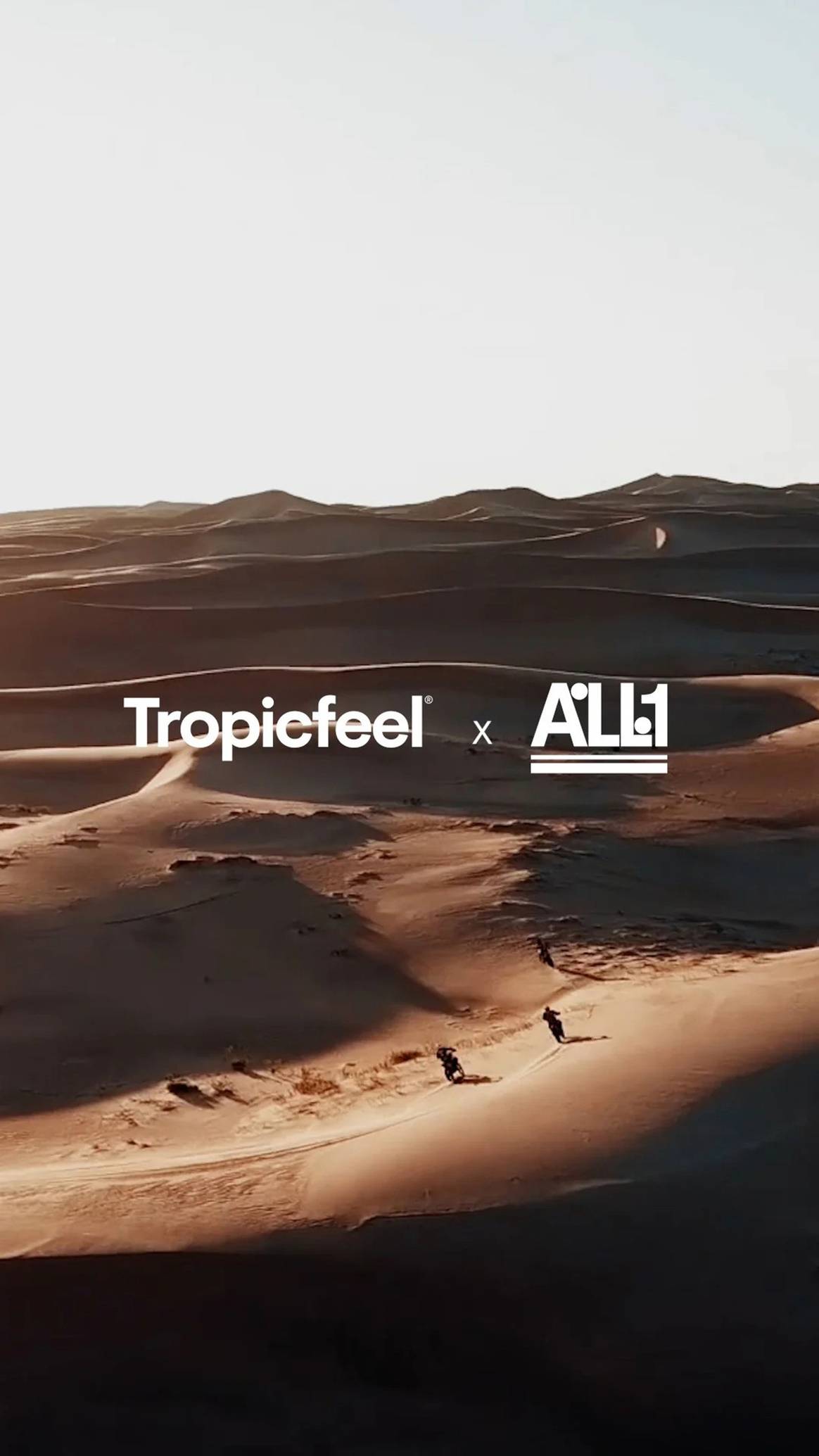 Cartel de la colaboración de Tropicfeel como patrocinador oficial del equipo ALL1.