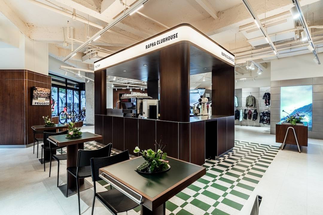 Blick in das neue „Clubhouse“ von Rapha in Shanghai