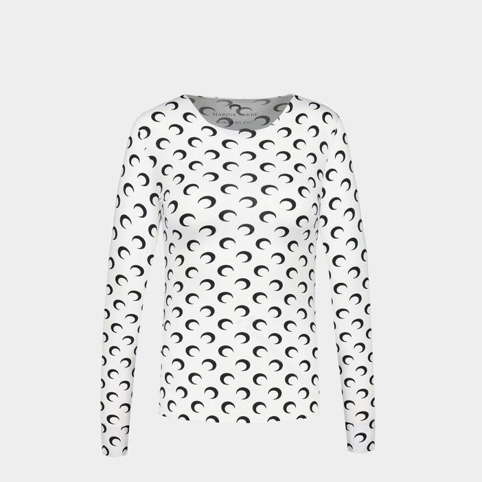 T-Shirt Regenerated All Over Moon - Marine Serre - Blanc | Marine Serre