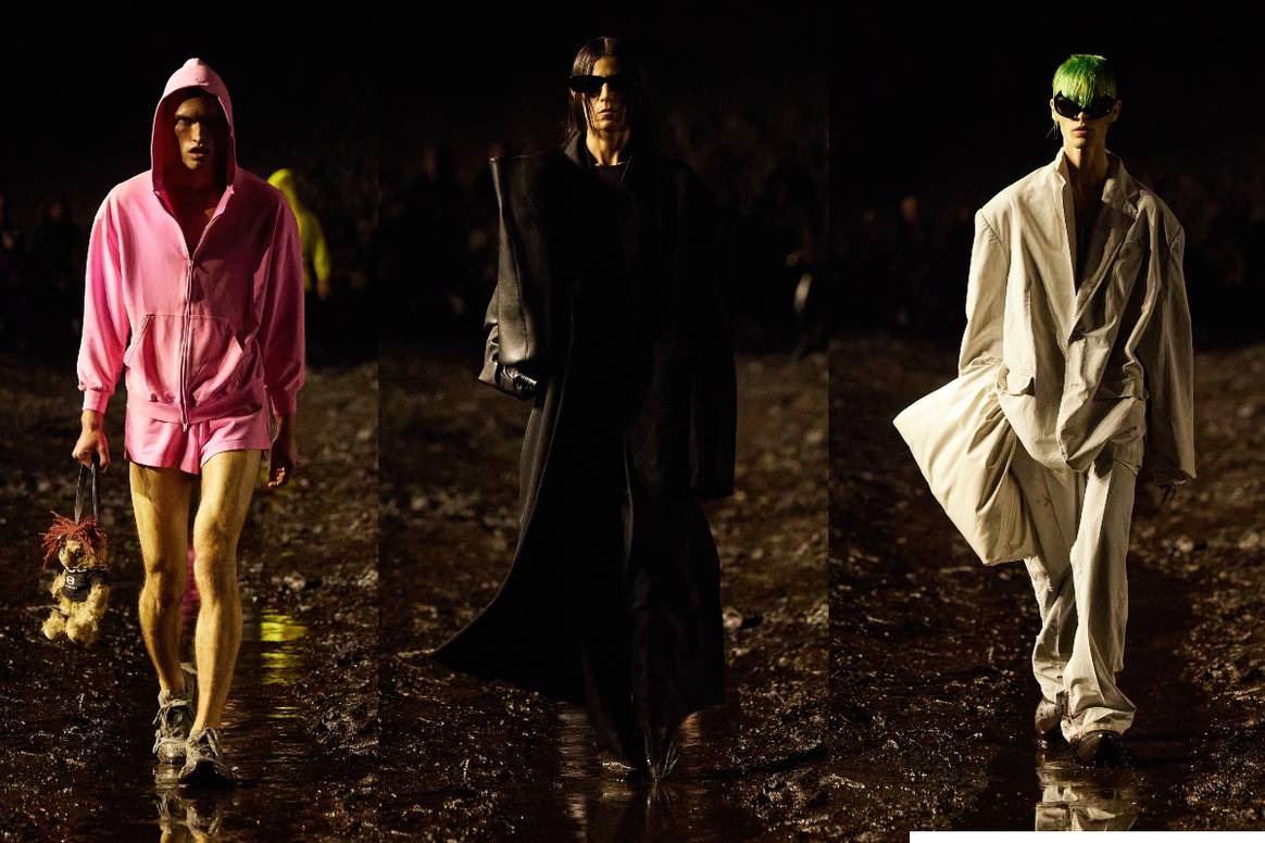 Demna Gvasalia zeichnet ein düsteres Bild von Gegenwart und Zukunft. Bild: Balenciaga SS23 via Catwalkpictures