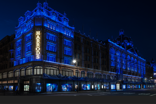 Burberry turns Harrods “Knight Blue”
