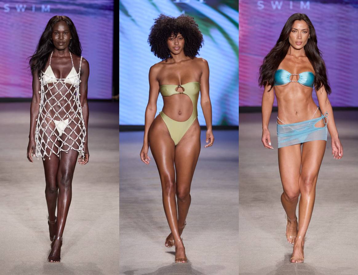 Looks from Oh Polly SS25 swimwear at Paraiso Miami Swim Week.