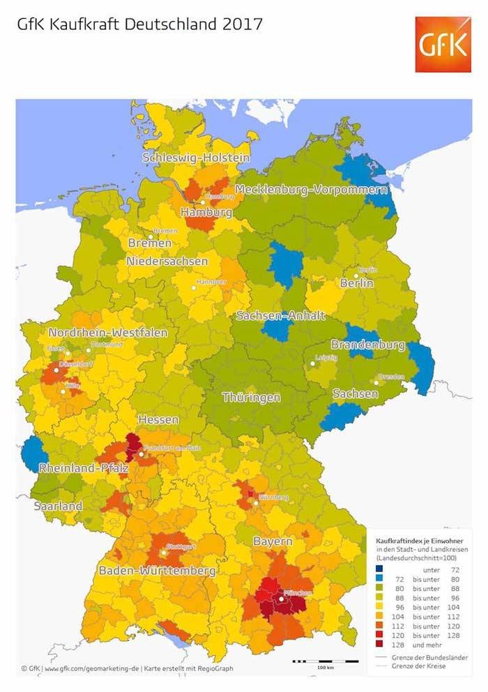 Kaufkraft-Studie: Deutsche Verbraucher können 2017 mehr Geld ausgeben