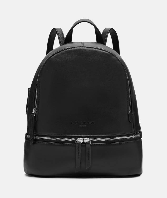 Lässiger Rucksack aus weichem Leder - schwarz | liebeskind berlin