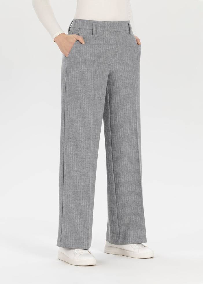 Weite Hose Felicia in Pinstripe Wollmischung | st.Ann