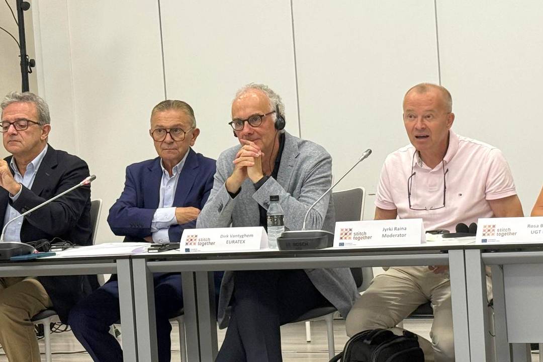 Dirk Vantyghem, director general de Euratex, durante el seminario “Stitch Together” celebrado los días 9 y 10 de septiembre de 2025 en Valencia (España).