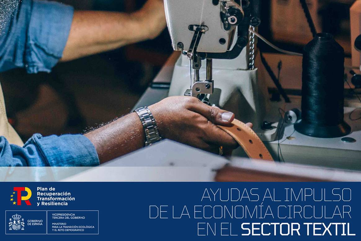 Photo Credits: Cartel promocional del programa de ayudas al impulso de la economía circular en el sector textil. Ministerio para la Transición Ecológica y el Reto Demográfico.