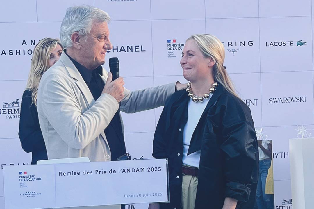 Meryll Rogge, winnares van de ANDAM Grote Prijs 2025 met Sidney Toledano