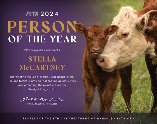 Stella McCartney's Person of the Year award from PETA.