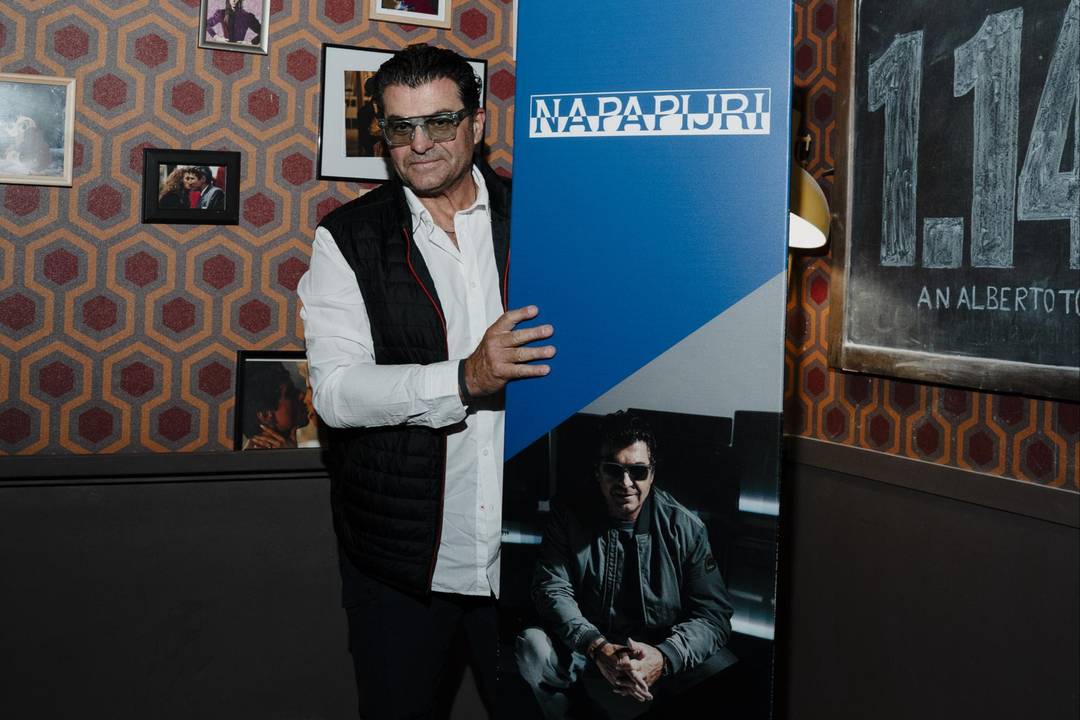 Alberto Tomba a Milano, durante la presentazione del documentario