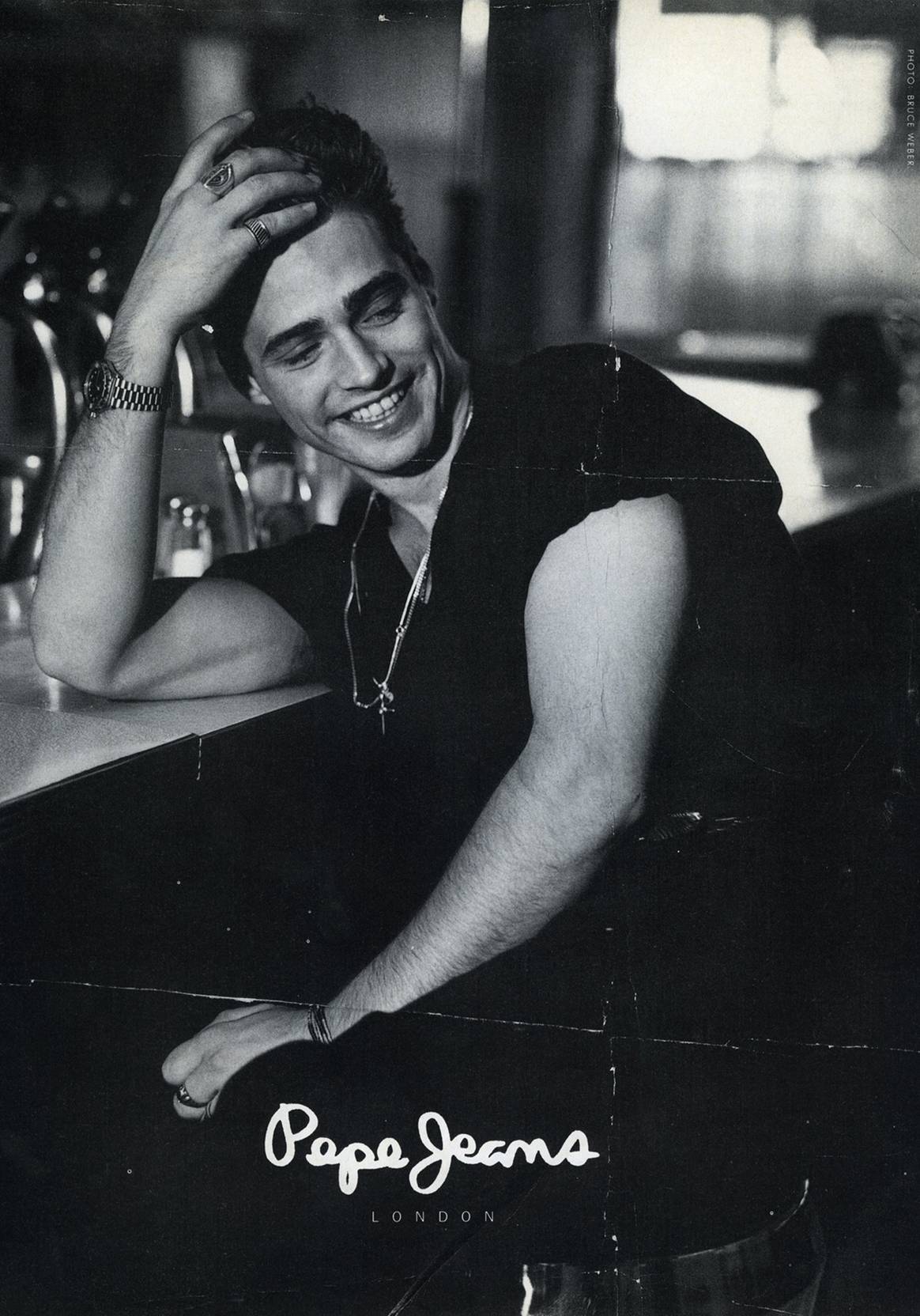 Jason Priestley, imagen de Pepe Jeans London para las campañas de Primavera/Verano y Otoño/Invierno de 1993.