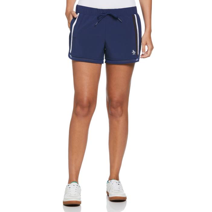 Women's Mesh Hem Contrast Stripe Tennis Shorts Top | Original Penguin