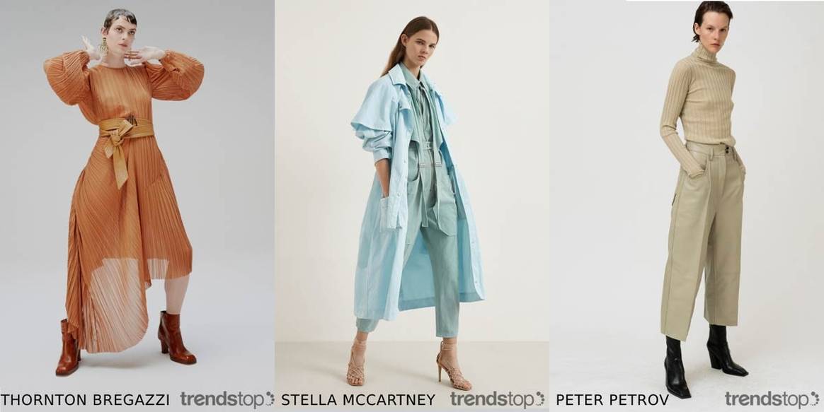 Immagini per gentile concessione di Trendstop, da
sinistra a destra:
Preen by Thornton Bregazzi, Stella McCartney, Peter Petrov, tutto Resort
2020.