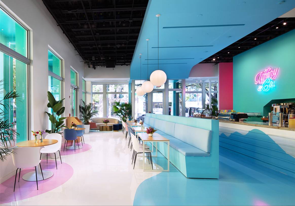 Cafe im Tiffany Pop-up in Miami. Foto: Brad Dickson / Tiffany & Co.