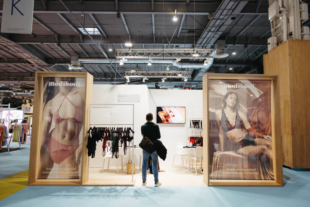 Modibodi's stand at Salon International de la Lingerie January 2024.