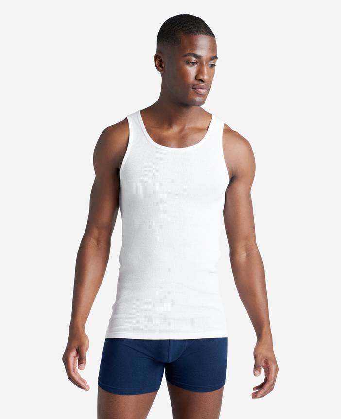 | Ribbed-Cotton Tank Undershirt | Kenneth Cole