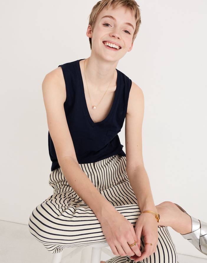 Whisper Cotton V-Neck Pocket Tank | Madewell